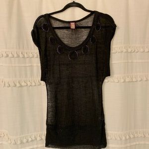 Free People Sheer black top
